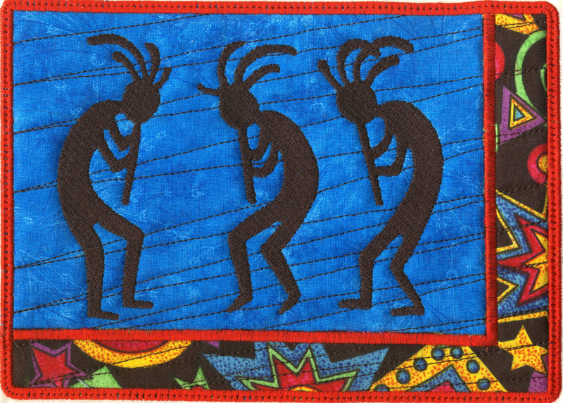 Kokopelli Mug Rugs 1-3