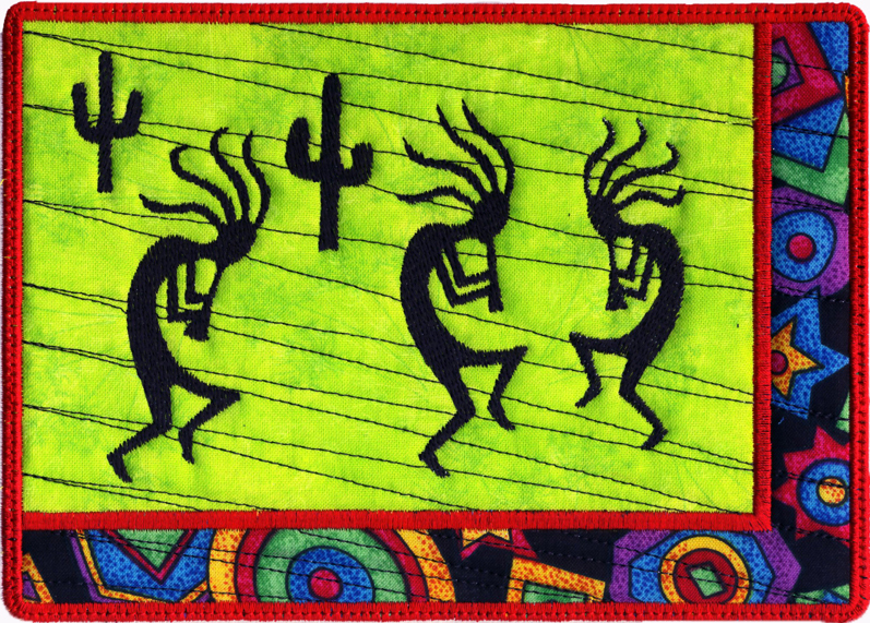 Kokopelli Mug Rugs 1-4