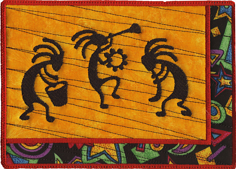 Kokopelli Mug Rugs 1-5