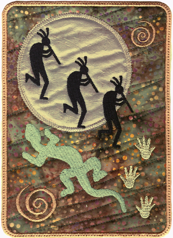 Kokopelli Mug Rugs 2-3