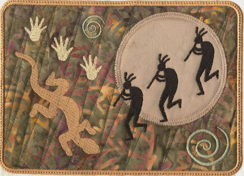 Kokopelli Mug Rugs 2-4