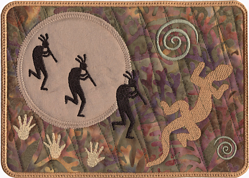 Kokopelli Mug Rugs 2-5