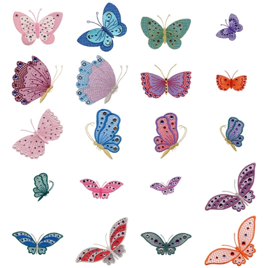 Butterflies with Crystals  