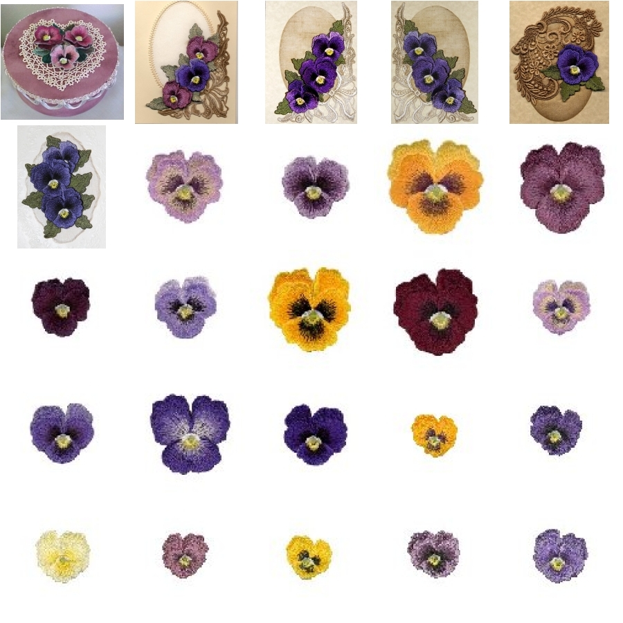 3-D Pansies 