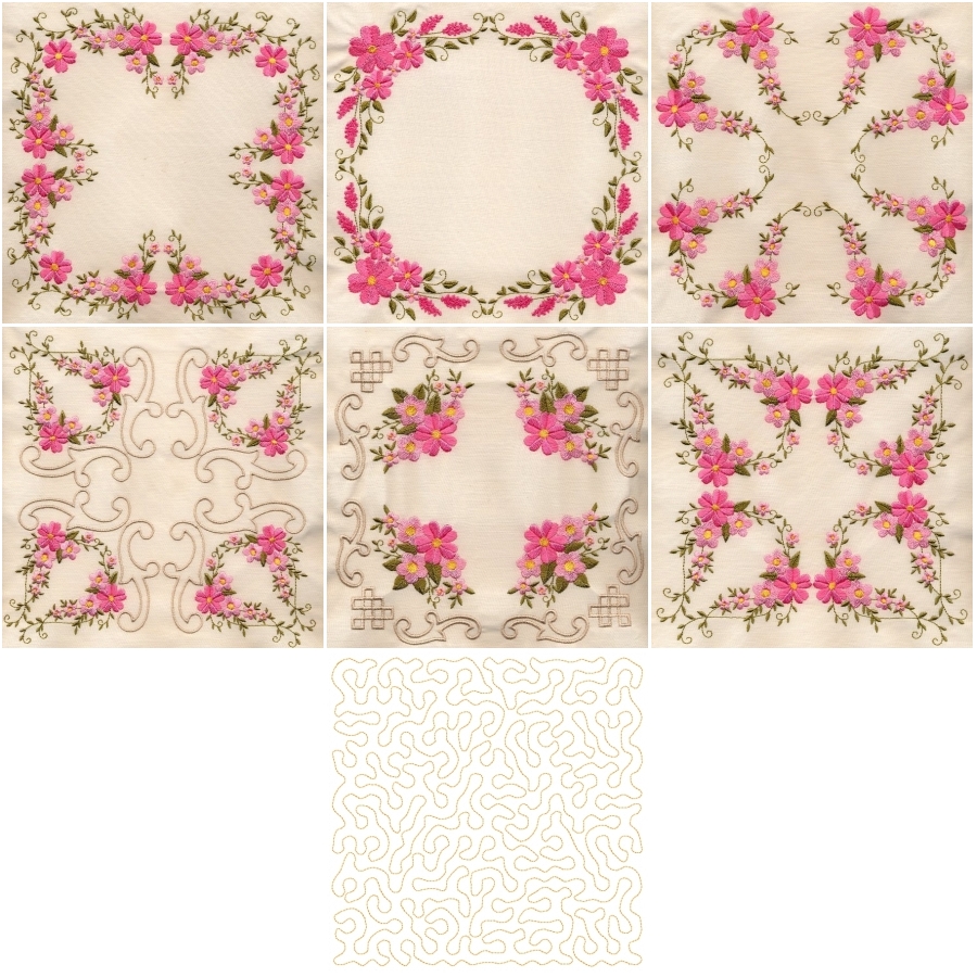 8x8 Floral Quilt 3 