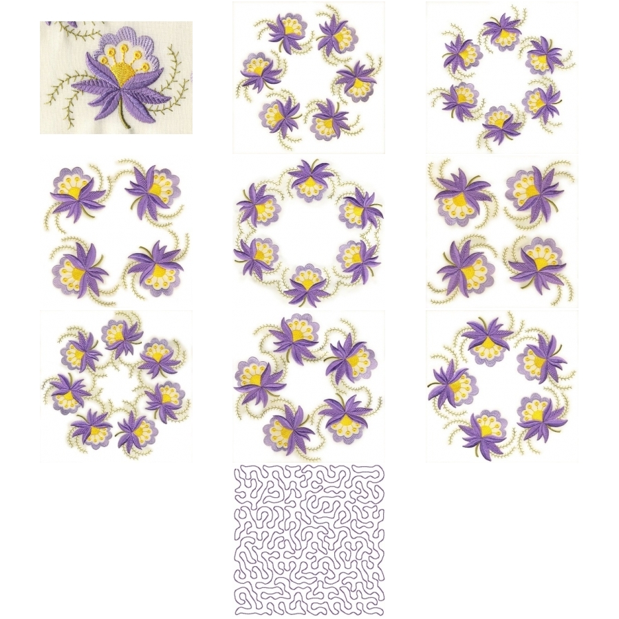 8x8 Floral Quilt 7 