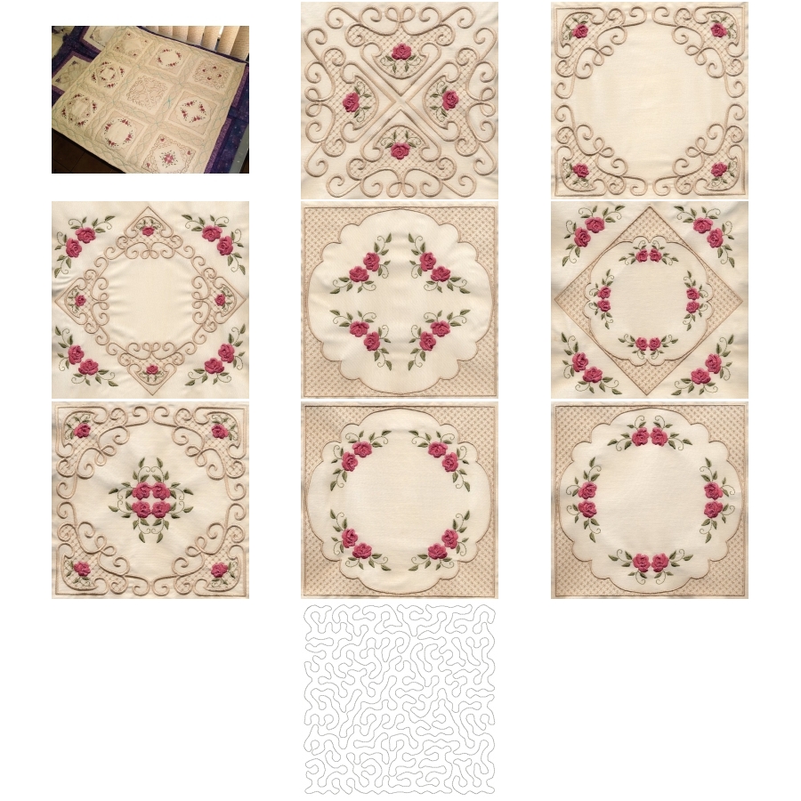 8x8 Miniature Rose Corner Quilt 