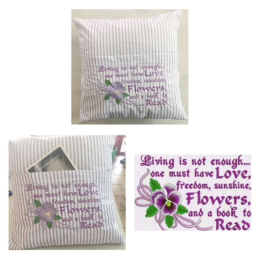 6x10 Pansy Reading Pillow 1