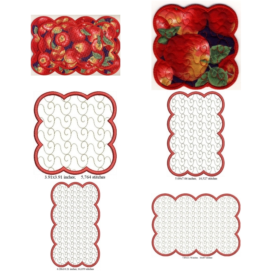 Blank Scalloped Coasters, Mug Rugs and Hotpads 