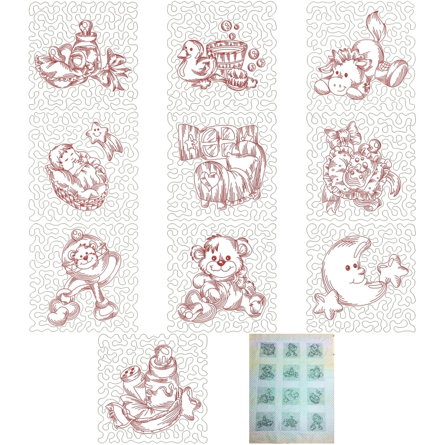Baby Redwork Quilt