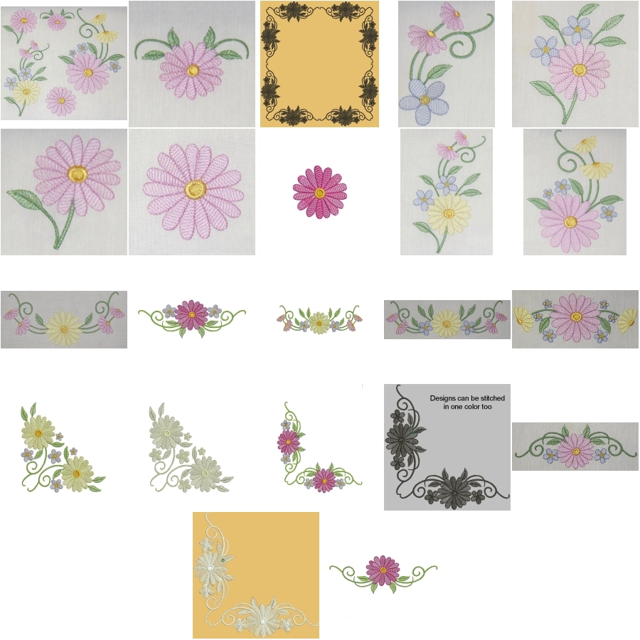 5x7 Quick Stitch Daisies