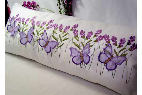 Butterfly and Lavender Pillow -3
