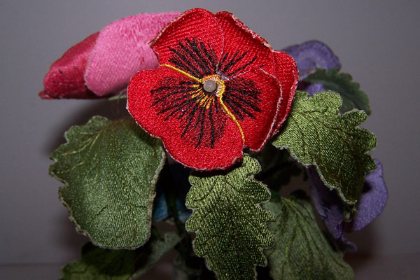 3D Red Pansy -4