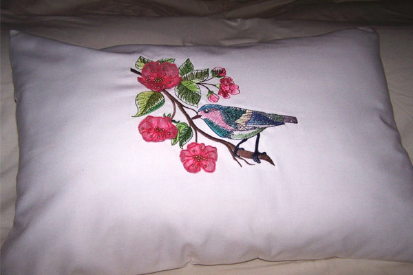 Watercolor Bird with 3D Blossoms -6