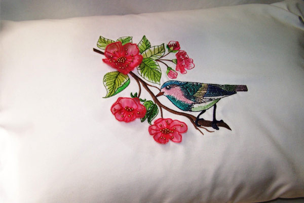 Watercolor Bird with 3D Blossoms -7
