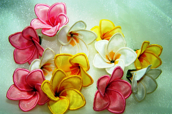 3D Frangipani Fabric Flower -4