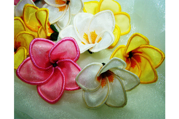 3D Frangipani Fabric Flower -6