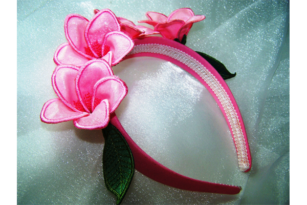 3D Frangipani Fabric Flower -7