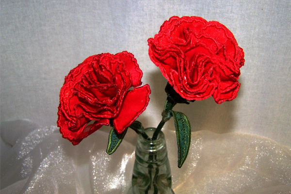 3D Carnation Fabric Flower -5