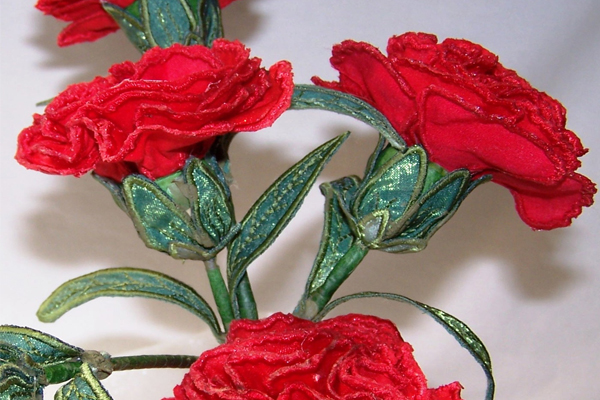 3D Carnation Fabric Flower -6