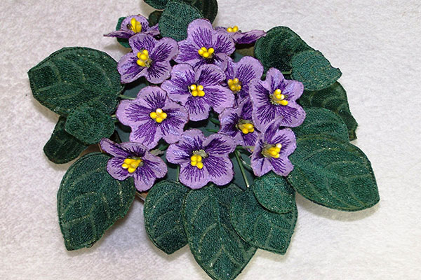 Purple Fabric African Violets -7