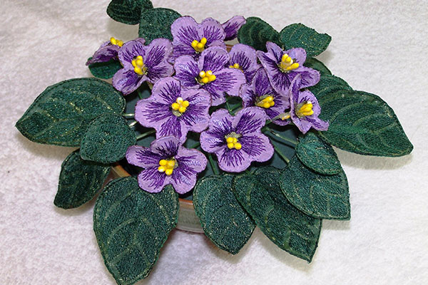 Purple Fabric African Violets -8