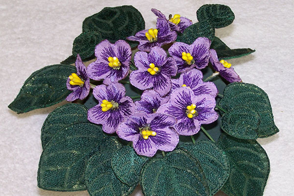 Purple Fabric African Violets -9