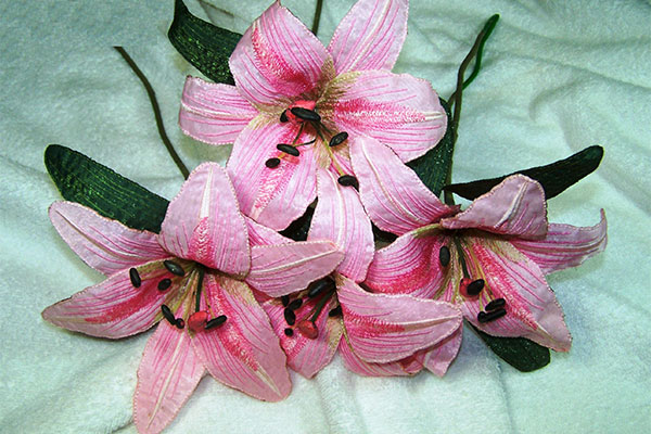 Fabric Pink Saint Joseph Lily -3
