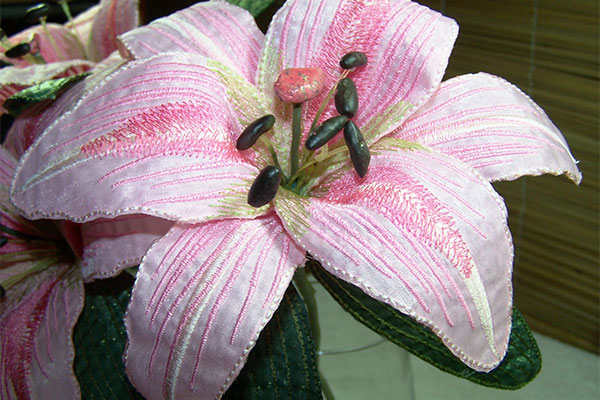 Fabric Pink Saint Joseph Lily -5