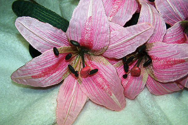 Fabric Pink Saint Joseph Lily -6