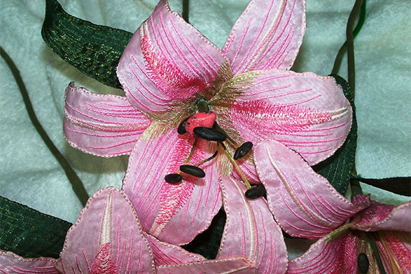 Fabric Pink Saint Joseph Lily -7