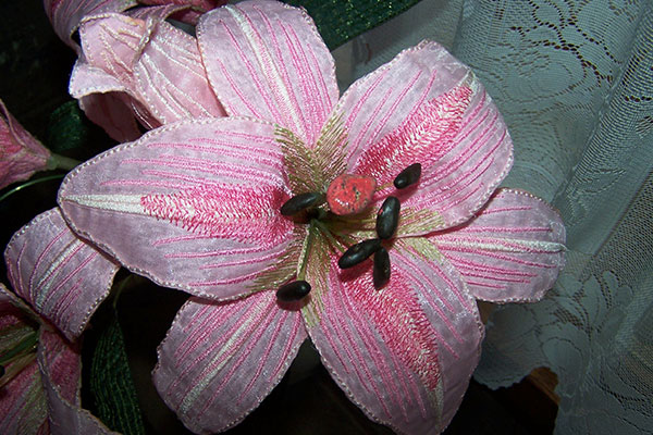 Fabric Pink Saint Joseph Lily -9