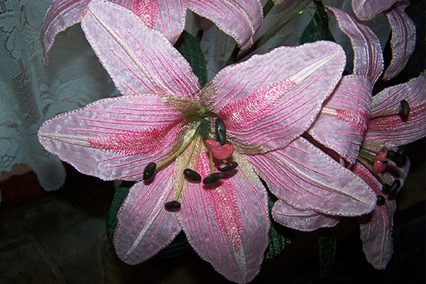 Fabric Pink Saint Joseph Lily -10