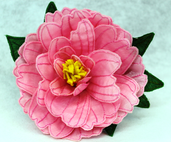 3D Peony Fabric Flower -4