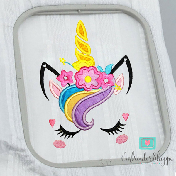 Unicorn Face 5 Applique -3