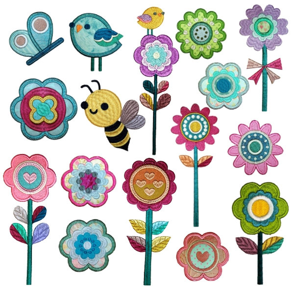 Retro Flower Patches -3