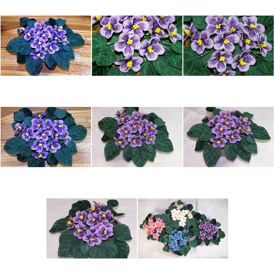 Purple Fabric African Violets 