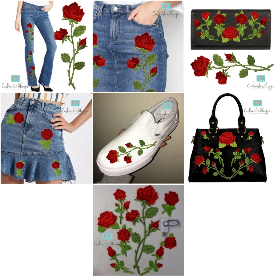 Red Rose Patches 
