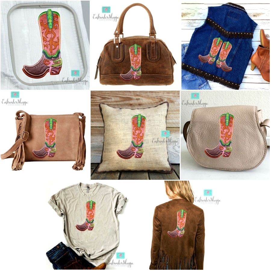 Cascading Swirls Cowboy Boot 
