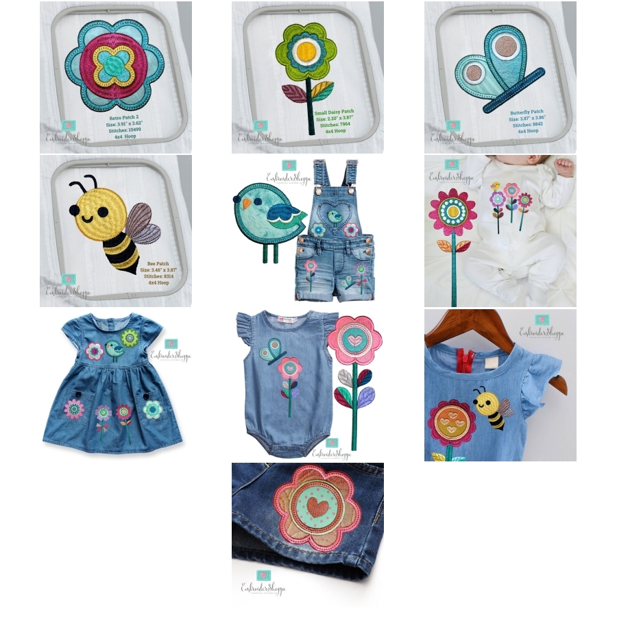 Retro Flower Patches 