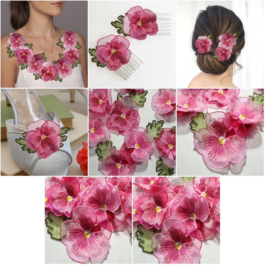 Organza Pansy Embellishments