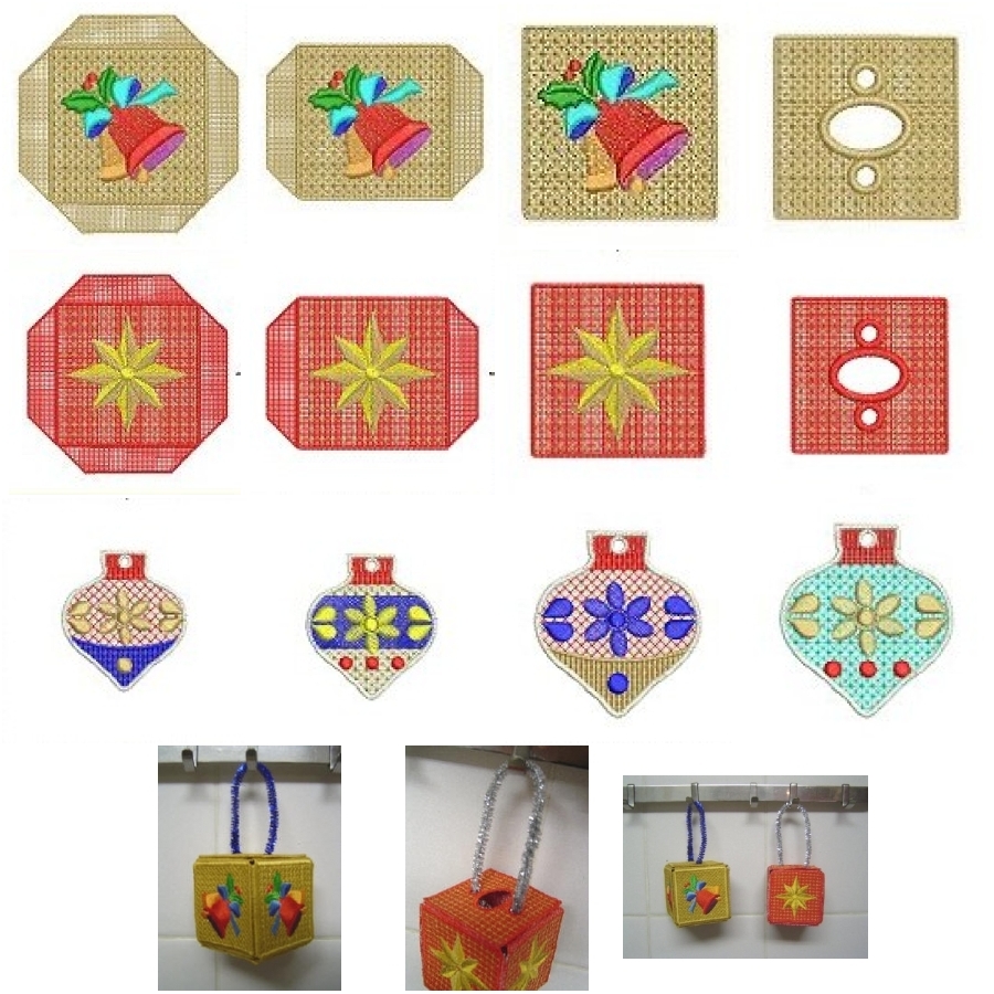 Free Standing Lace Christmas Box Ornament