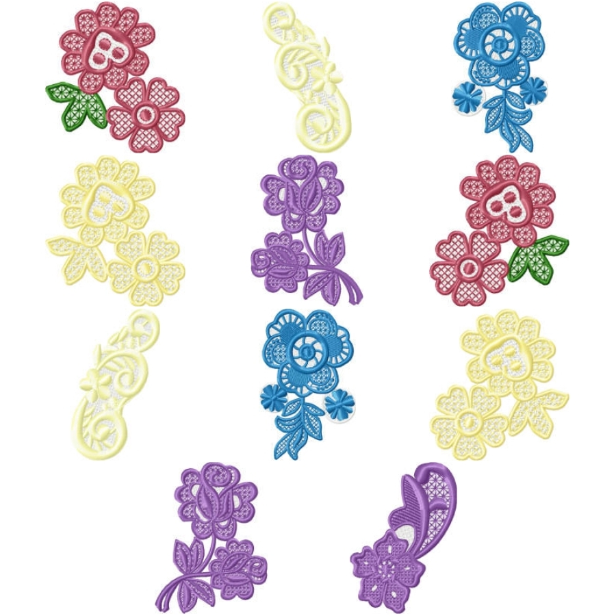 FSL FLORAL NECKLINES 4x4
