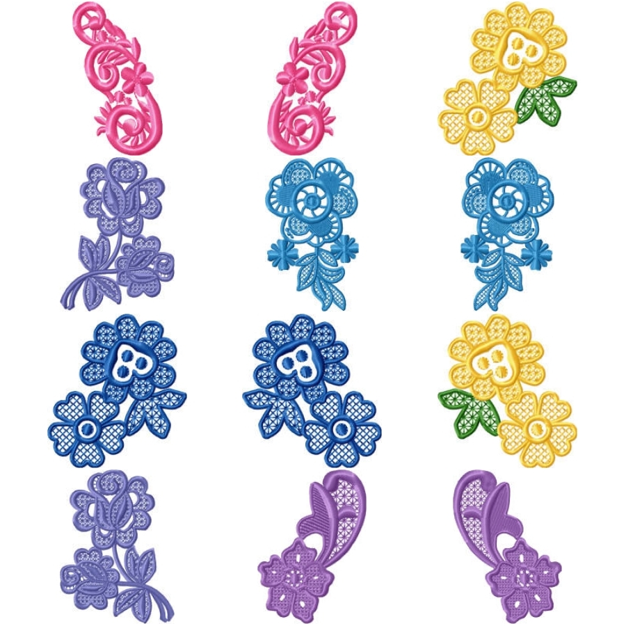FLORAL NECKLINES 4X4