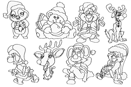 Christmas Creatures BW -3