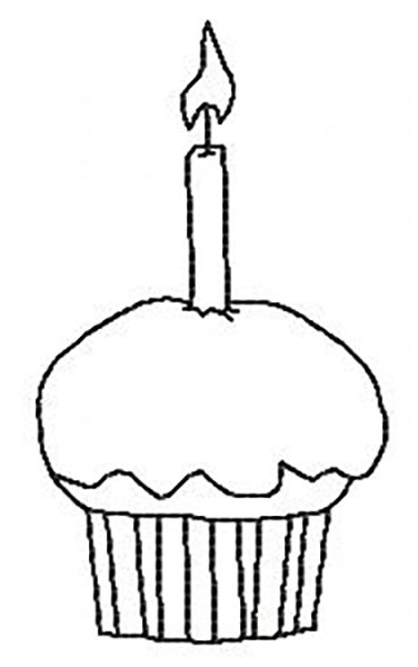Birthday Cupcakes Blackwork -4