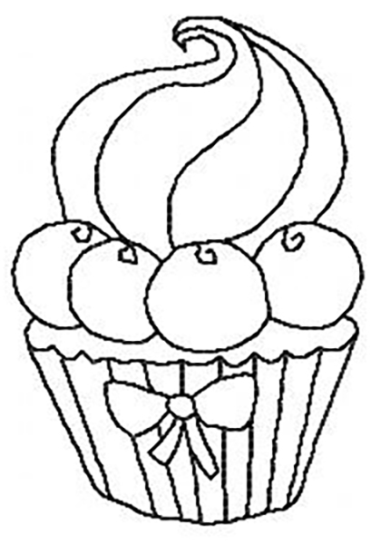 Birthday Cupcakes Blackwork -5