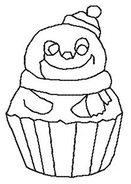 Birthday Cupcakes Blackwork -10
