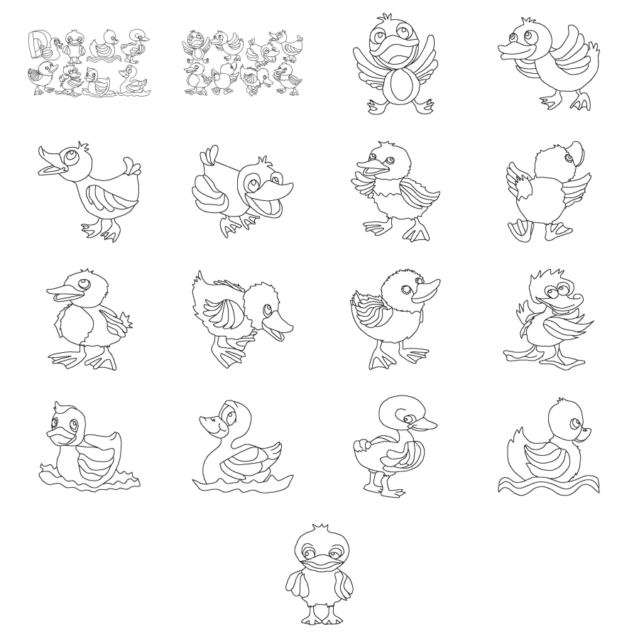 Little Yellow Duck BW 