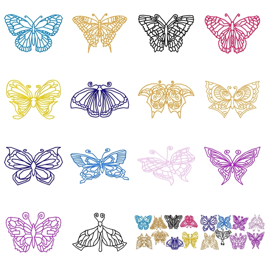 Butterfly Flutter-Outlines